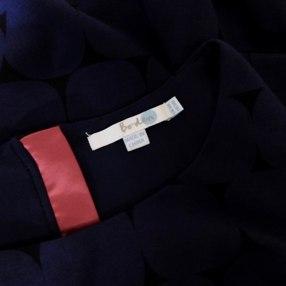 BODEN Geometric Polka Dot Print Ponte Knit Mod Sheath Dress Size 14L 14 Long - Picture 11 of 14